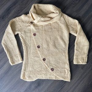 Sweater with wood buttons